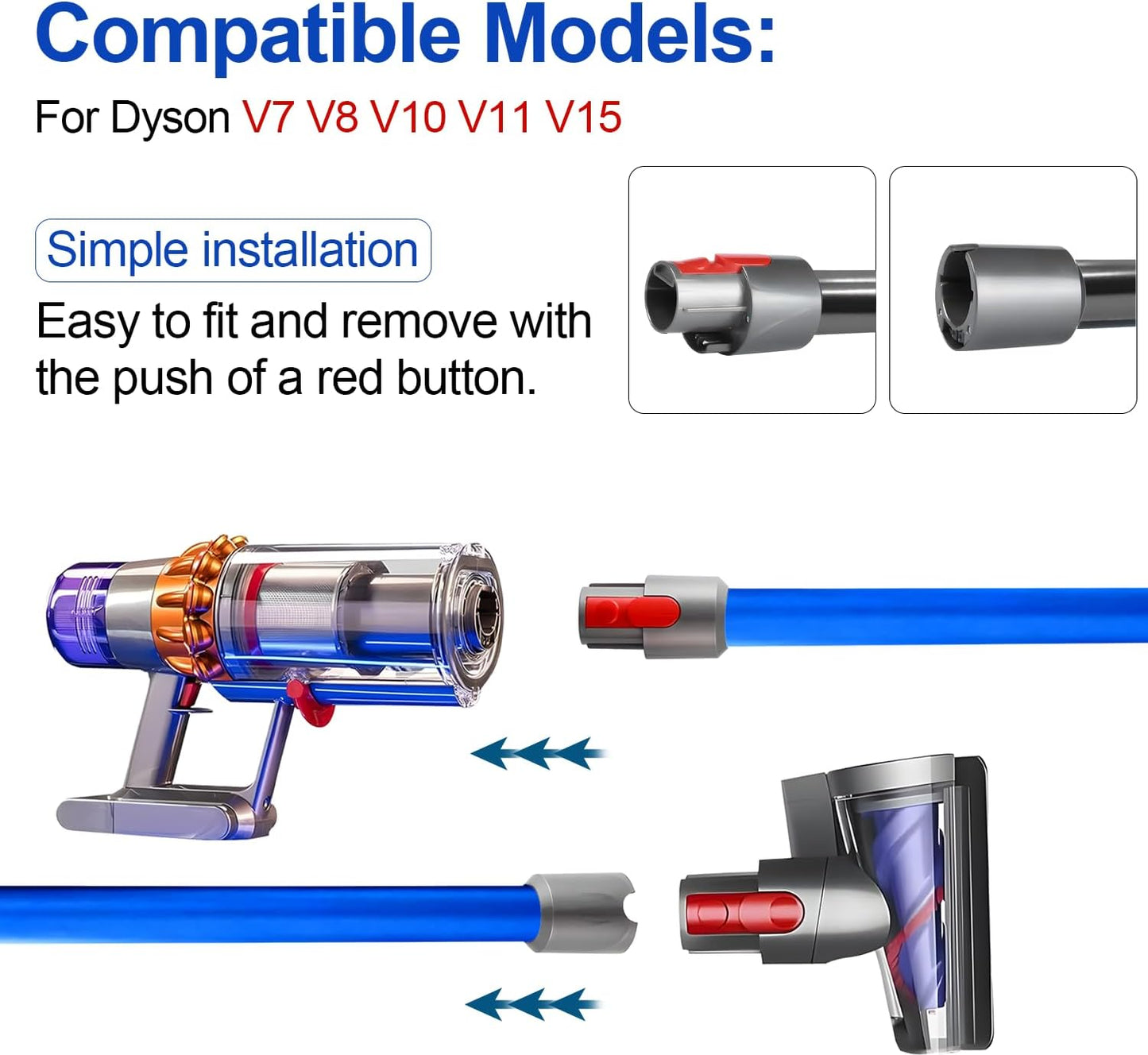 Dyson Wand Stick Extension Tube V7 V8 V10 V11 V15 Detect Animal Absolute