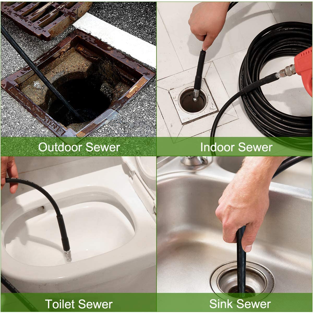 Drain Cleaner Kit for Pressure Washers 30m