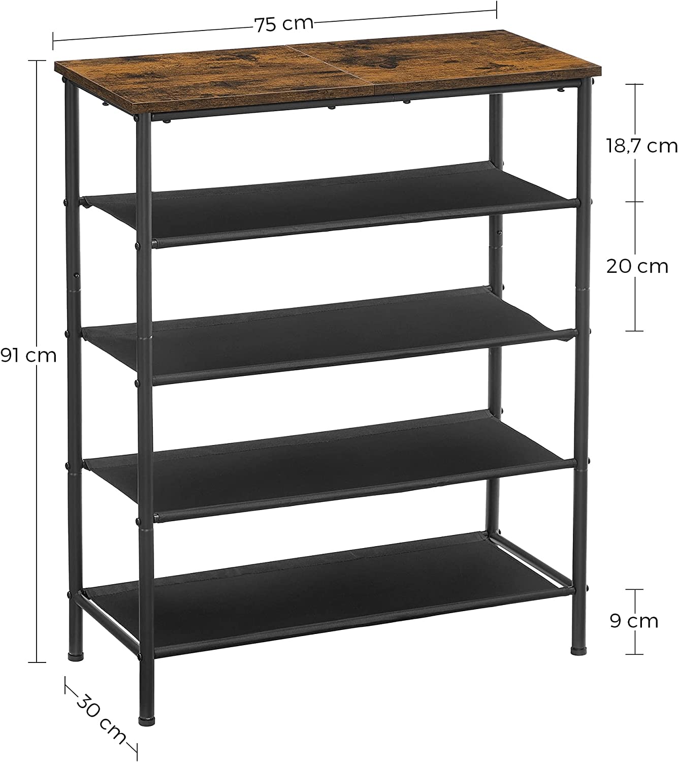 black steel shoe rack