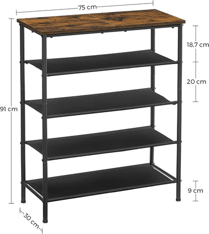 black steel shoe rack