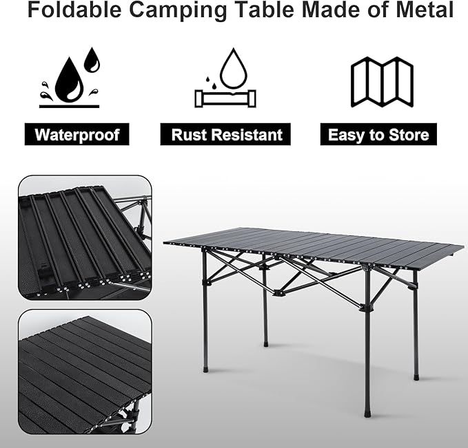 120 cm Portable Folding Camping Table – Roll-Up Outdoor Cooking & Picnic Table ZF1409