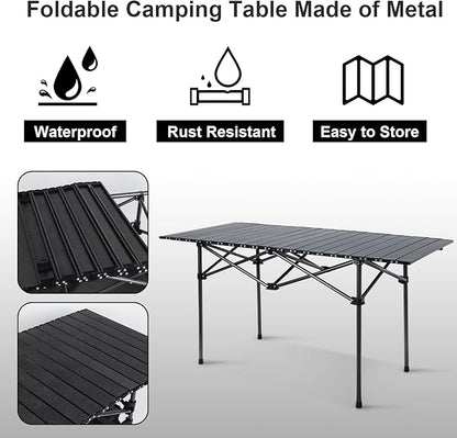 120 cm Portable Folding Camping Table – Roll-Up Outdoor Cooking & Picnic Table ZF1409