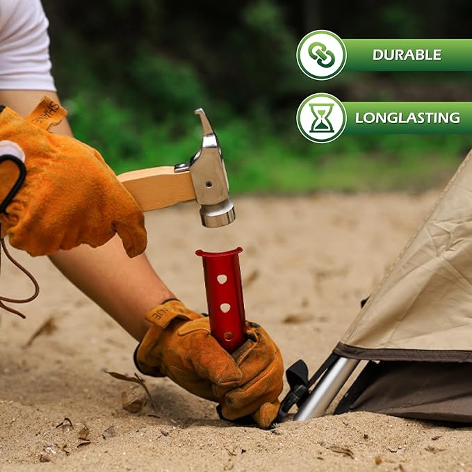 ECOTREK Snow & Sand Tent Stakes – 31cm Aluminum U-Shaped Pegs for Camping & Beach JP5604