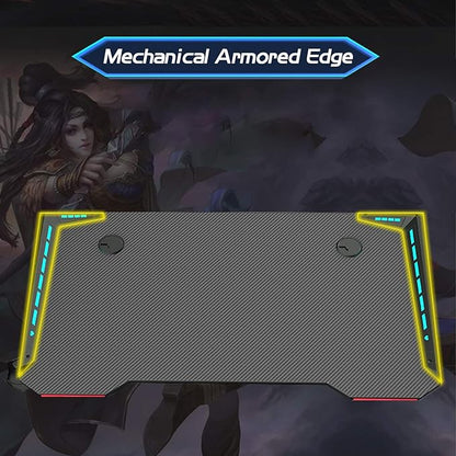 Gaming Desk & Chair Combo - RGB LED Desk + RGB LED Gaming Chair with Footrest