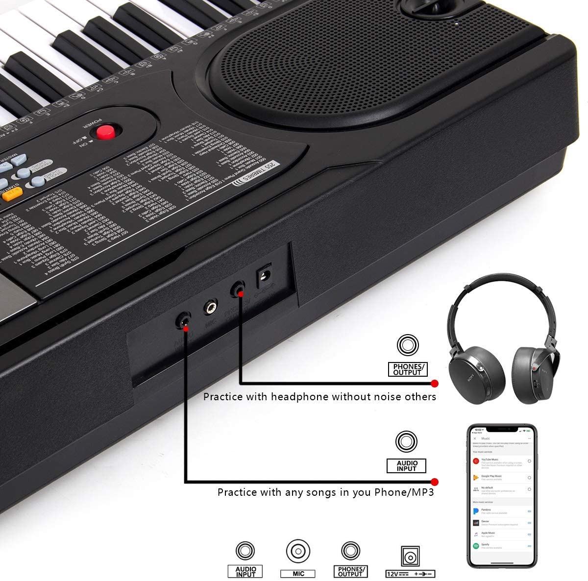 Electronic Keyboard Piano and Piano Stand