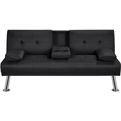 Fabric Upholstered Convertible Futon Sofa Bed