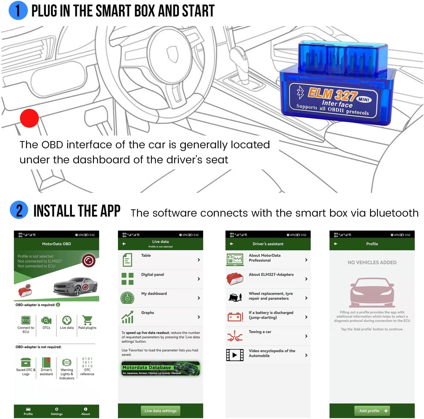OBD2 Scanner Bluetooth ELM327