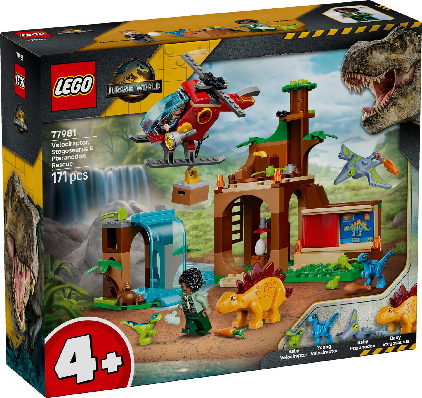 LEGO Jurassic World: Velociraptor Stegosaurus and Pteranodon Rescue (77981)