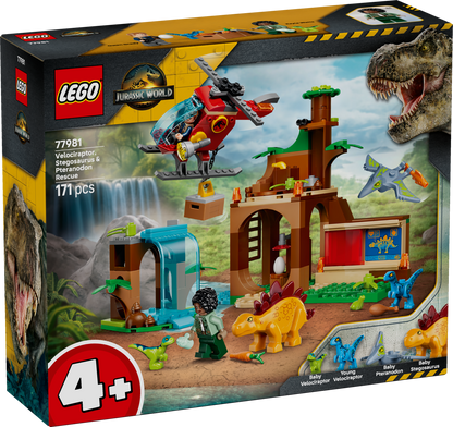 LEGO Jurassic World: Velociraptor Stegosaurus and Pteranodon Rescue (77981)