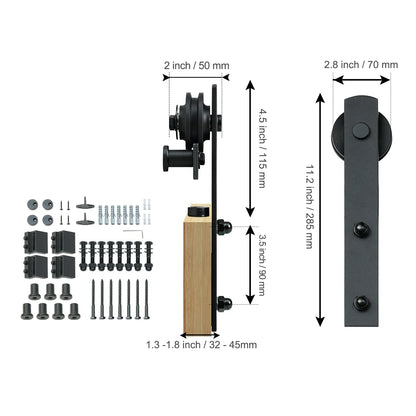Barn Door Sliding Double Door Hardware Kit 3m
