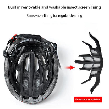 HT-22 Adult Bike Helmet – Lightweight Cycling Helmet with Magnetic Goggles & LED Tail Light HT43204