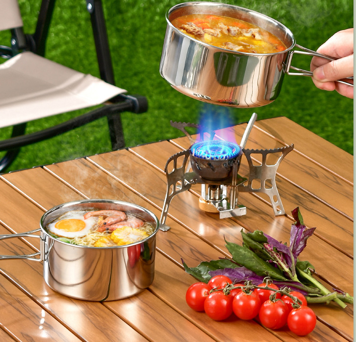 Outdoor Cookware Set - 304 Stainless Steel Camping Utensils Kit HW2011
