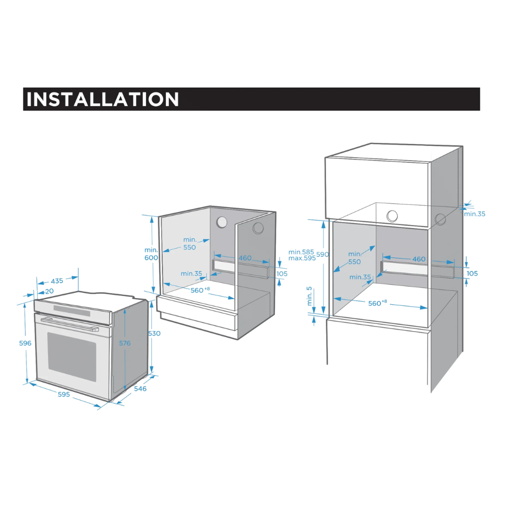 Midea 60cm Built-In Oven with 13 Functions & Full Touch Control