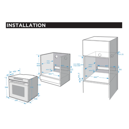 Midea 60cm Built-In Oven with 13 Functions & Full Touch Control