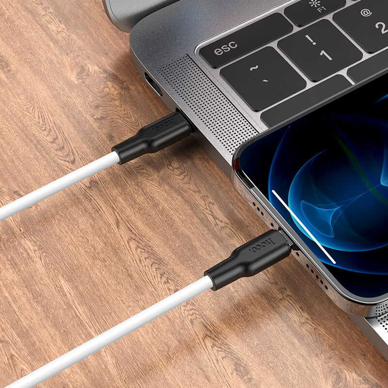 Hoco Silicone PD 20W Type-C to Lightning Charging Data Cable X21 Plus
