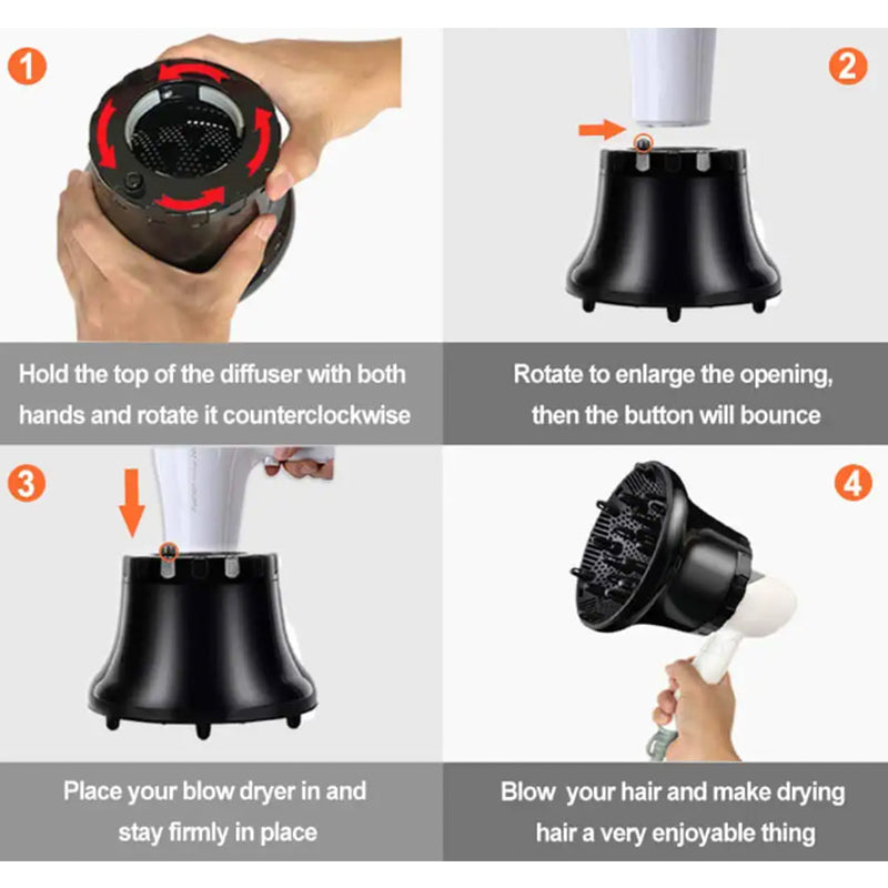 Universal Hair Diffuser Hair Dryer Diffuser Attachment for Curly and Wavy hair B