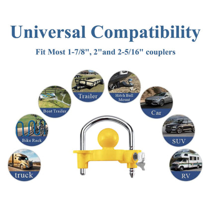Improvedhand Trailer Hitch Lock Coupler Ball Tow Lock U-Shape