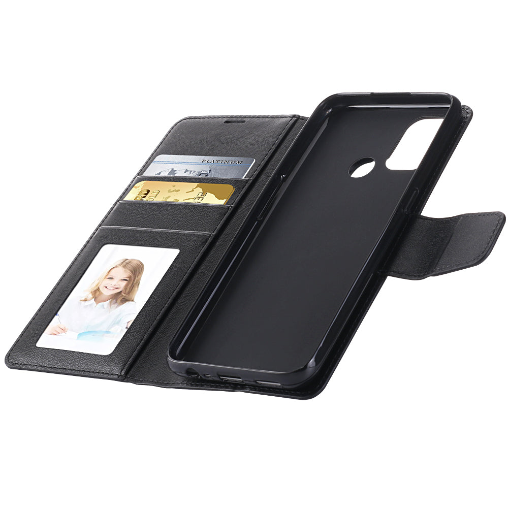 Hanman Mill Series Leather Wallet Flip Compatible with OPPO A32 2020 Case