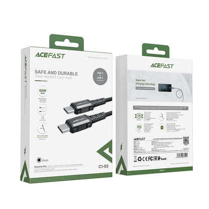 Acefast Type C-Type C 1.2m Aluminum Alloy Charging Data Cable C1-03