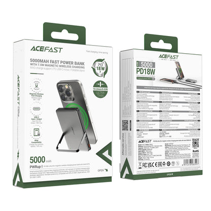 Acefast Magnetic Wireless Charging Power Bank with Stand 5000mAh M16