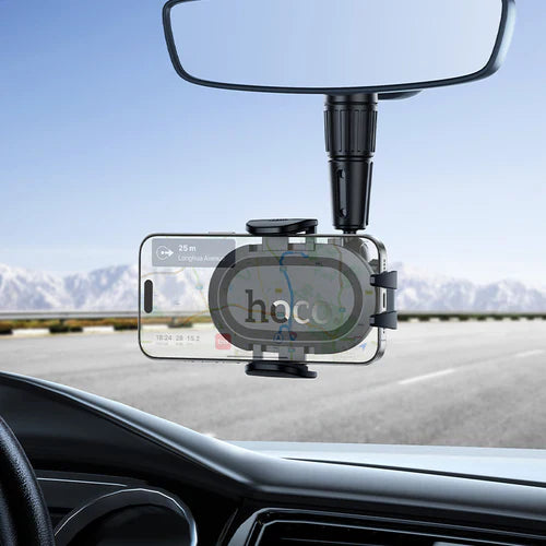 Ultra Thin Rear View Mirror Phone Holder w/ Dual Joint