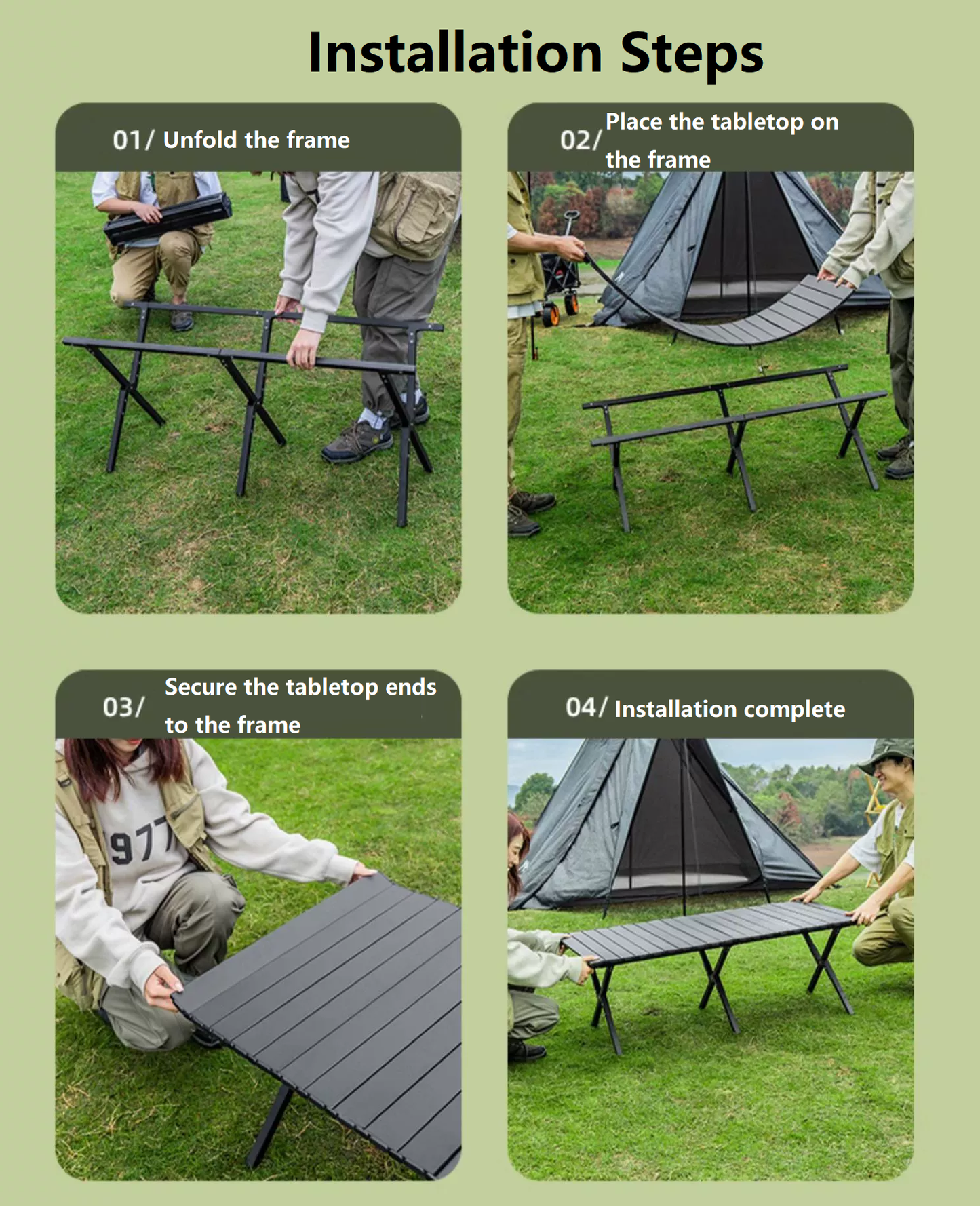 Portable Outdoor Folding Table – Egg Roll Style, 120cm LFRD5648