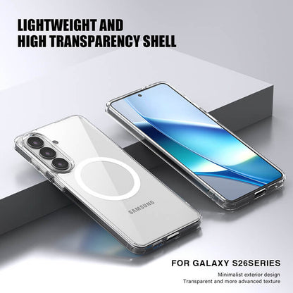 Compatible with Samsung S26 2026 Aurora Series Crystal Magnetic Phone Case Clear