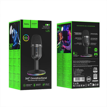 Hoco Desktop Omni Directional Microphone with RGB Light L25