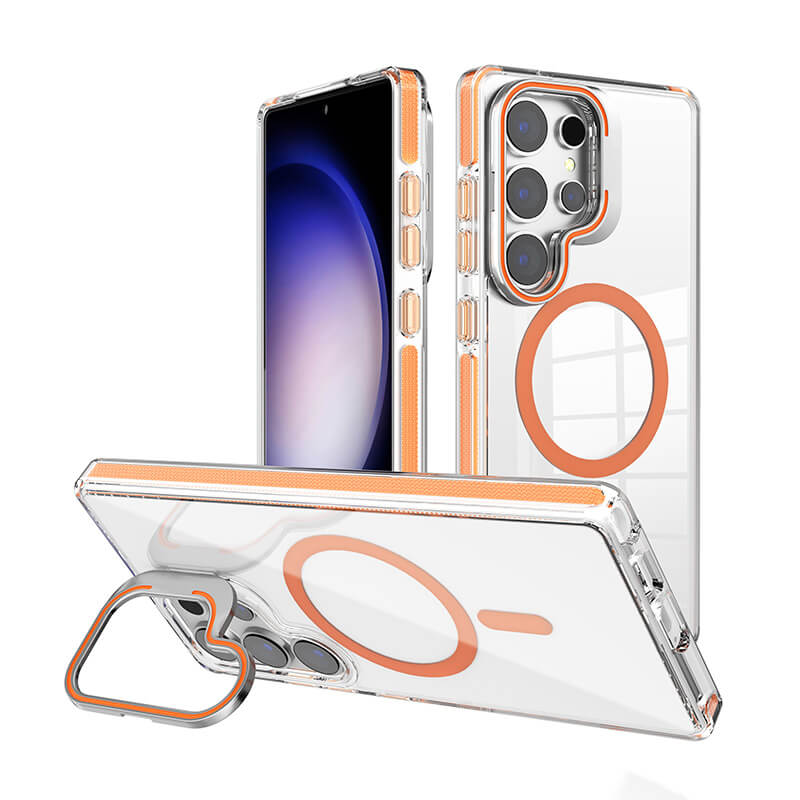 Compatible with Samsung S26 2026 Rita Series Invisible Kickstand Crystal Clear Magnetic Case