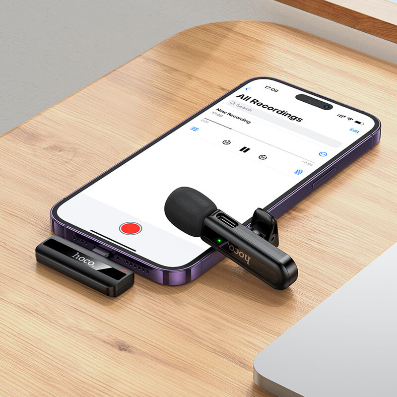 Hoco Lightning Lapel Mic Wireless Omni Directional Microphone L20-L