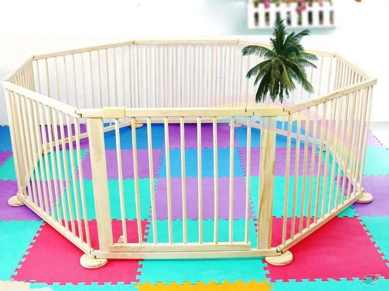 8PC WOODEN BABY PLAYPEN