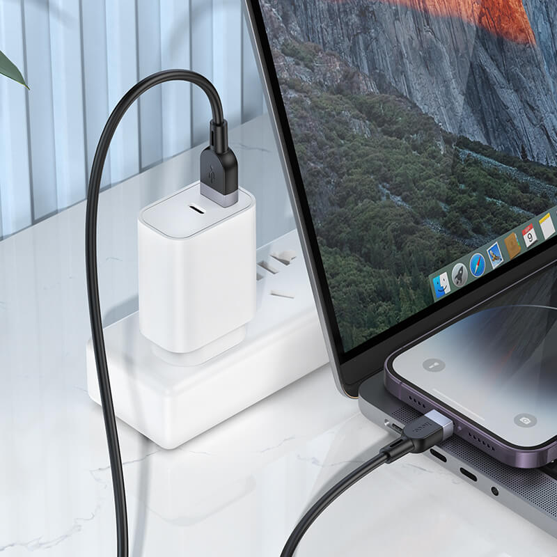 Hoco Soft Silicon Lightning to Type-C Charging Data Cable 2m X109