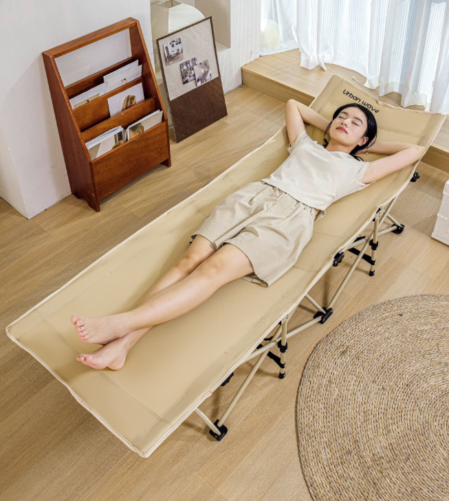 Urban Wave Heavy-Duty 10-Leg Folding Camp Stretcher with Ergonomic Headrest YQ15820