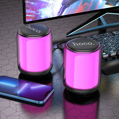 Hoco Colorful Bluetooth Wired 2-in-1 Computer Speaker BS56