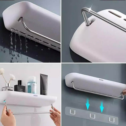 Mobie No Drill Bathroom Shelf Drainage Rack Towel Holder E1923