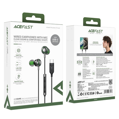 Acefast USB-C Lightweight Noise-Canceling Microphone Wired Earphones L5