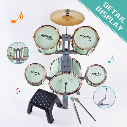 Mobie Educational Instrument Toy Jazz Drum Set for Kids Ages 3-8