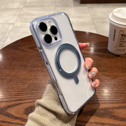 Compatible with iPhone 16 Pro Ice Armor O2L Series Magnetic Clear Case with Ring Stand