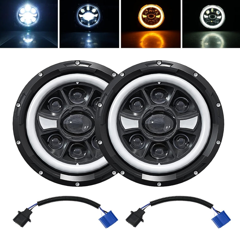 2PCs 7 inch LED Headlight Motorcycle Round DOT Approved