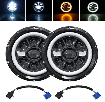 2PCs 7 inch LED Headlight Motorcycle Round DOT Approved