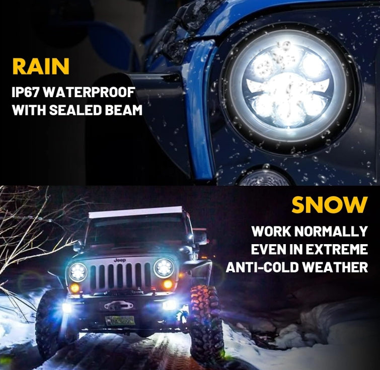 2PCs 7 inch LED Headlight Motorcycle Round DOT Approved