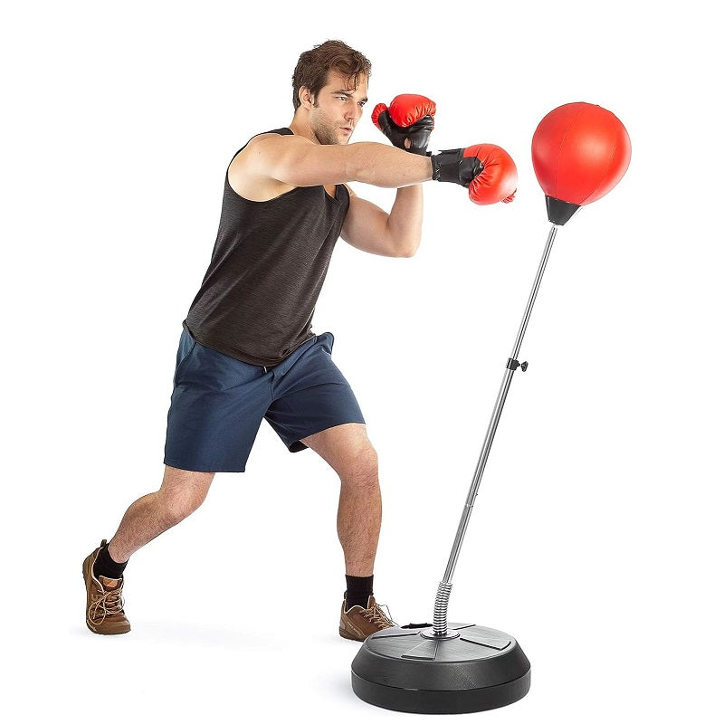 Punch Speed Ball Gloves Set Free Standing Punching Boxing Bag Home GYM Training