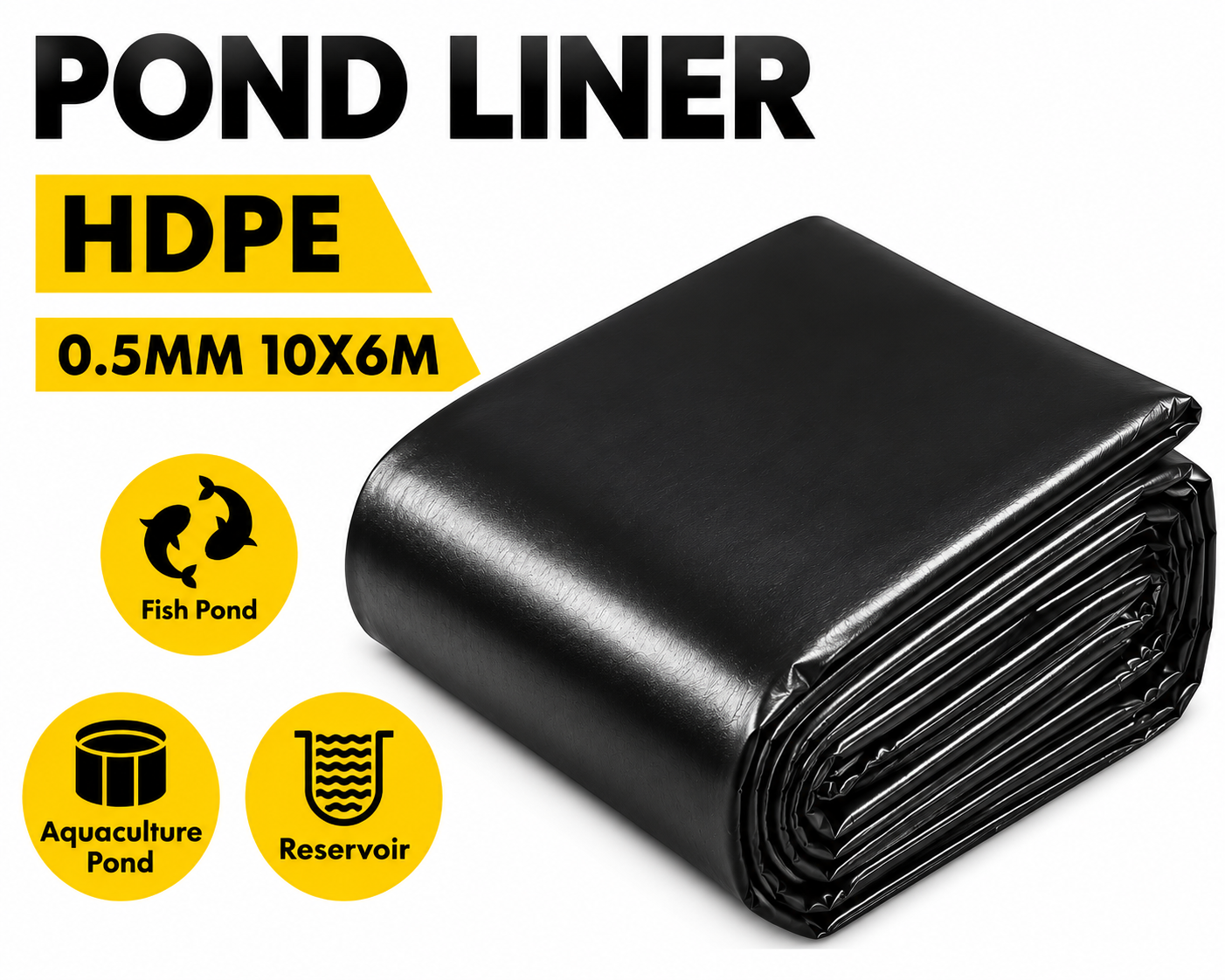 Pond Liner 10 x 6m 0.5mm HDPE