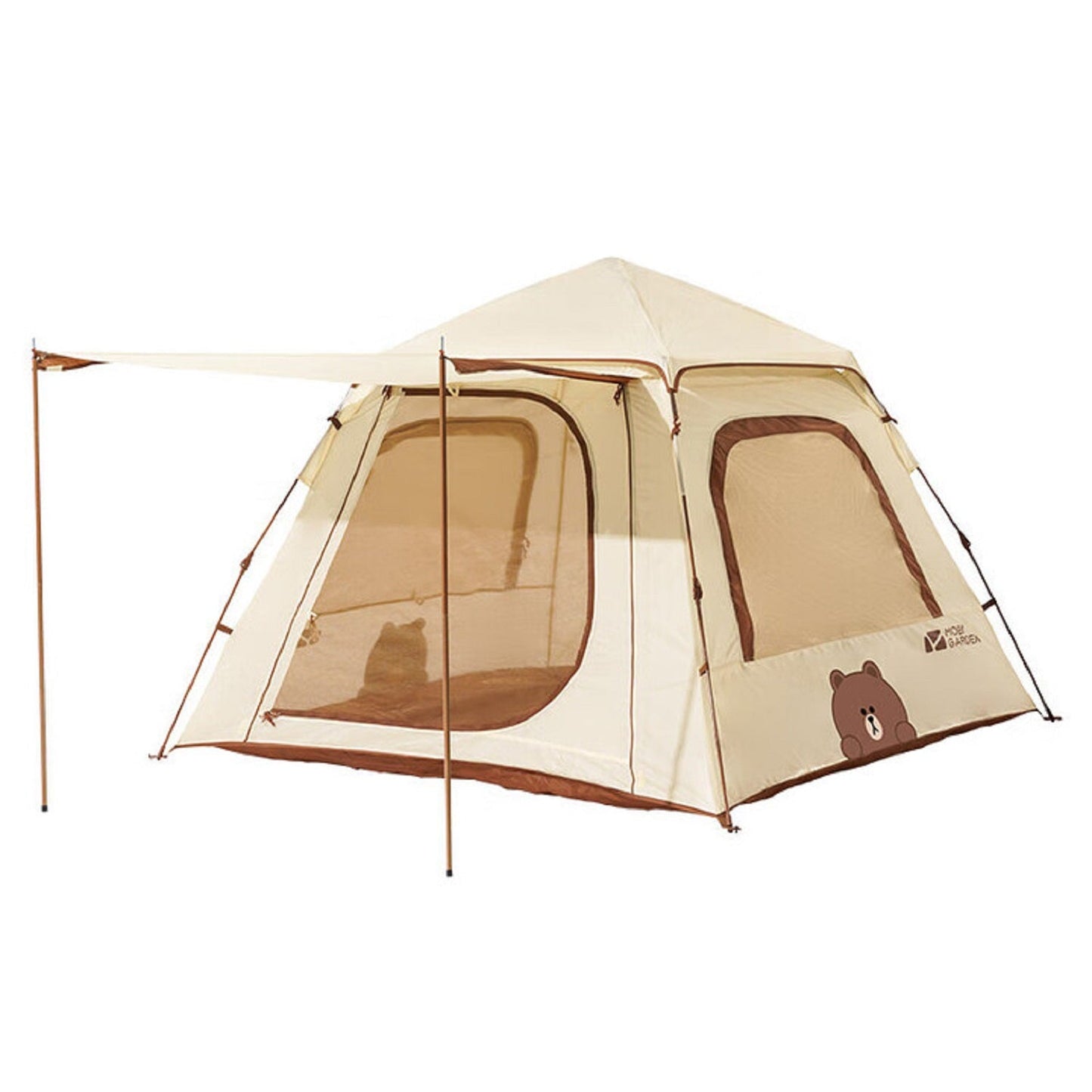 Mobi Garden x LINE FRIENDS Auto Tent 3–4 Person – Brown Bear MGD2435