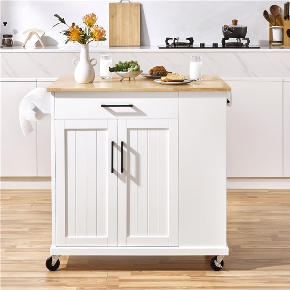 Kitchen Cart wood top with storage