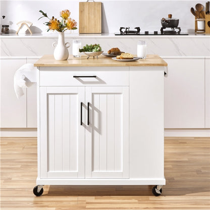 Kitchen Cart wood top with storage