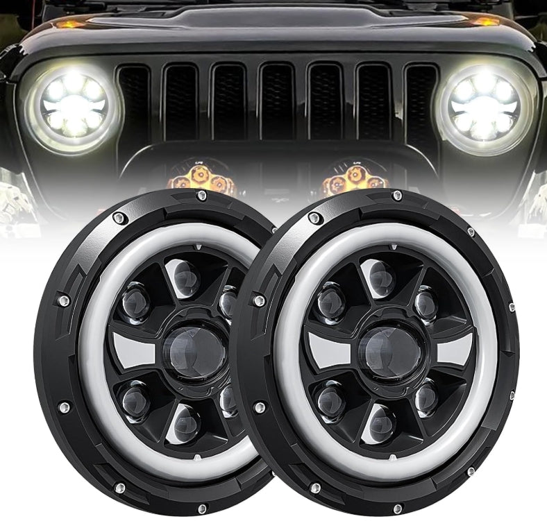 2PCs 7 inch LED Headlight Motorcycle Round DOT Approved