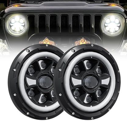 2PCs 7 inch LED Headlight Motorcycle Round DOT Approved