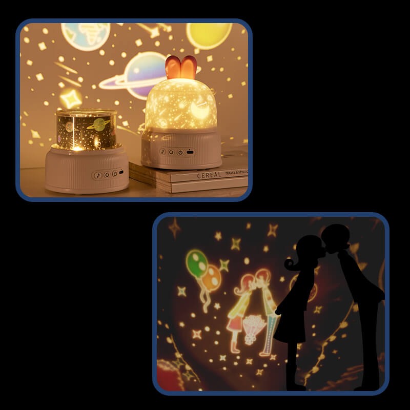 Mobie 2-in-1 Versatile Rabbit Projector Lamp & Music Box with Remote Control