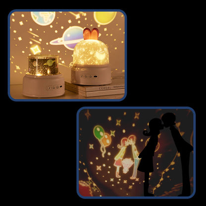 Mobie 2-in-1 Versatile Rabbit Projector Lamp & Music Box with Remote Control